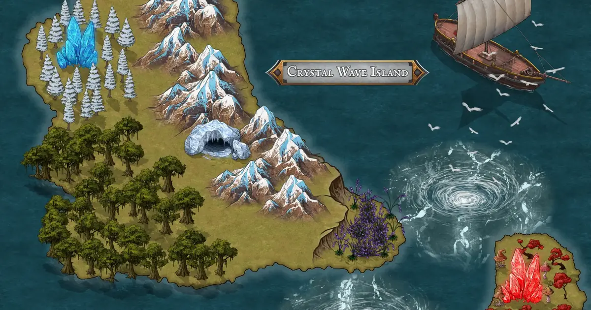 クリスタルウェーブ島の風景
